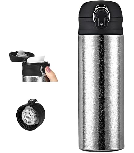 Amazon｜純チタン ボトル 真空断熱 水筒 400ml 直飲み 魔法瓶 二重構造